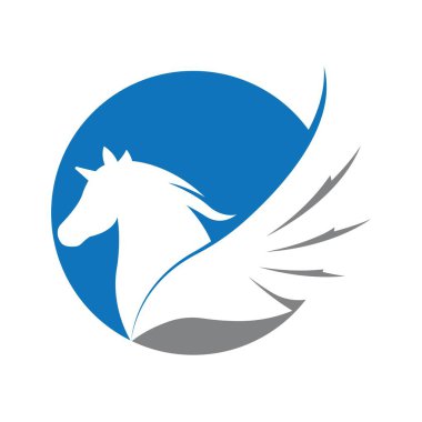 Pegasus Logo Şablon Vektör illüstrasyon tasarımı