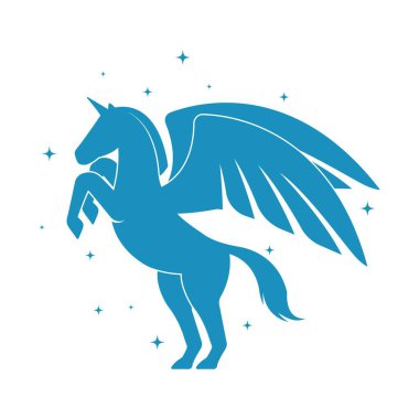 Pegasus Logo Şablon Vektör illüstrasyon tasarımı