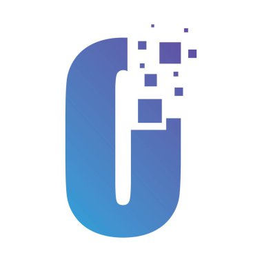 İlk harf alfabe piksel stili logo vektör tasarımı
