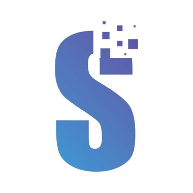 İlk harf alfabe piksel stili logo vektör tasarımı