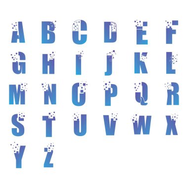 Initial letter alphabet pixel style logo vector design clipart