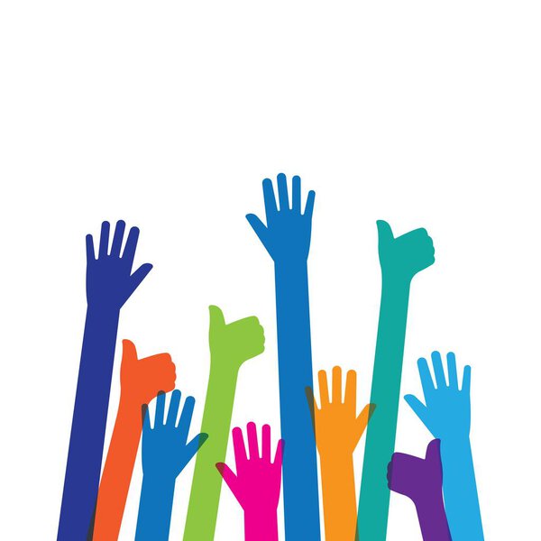Hands up background ilustration vector template