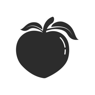 Şeftali meyvesi illüstrasyon logo tasarım şablonu