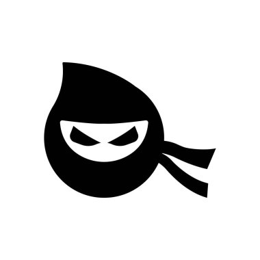 Ninja illüstrasyon logo vektör şablonu tasarımı