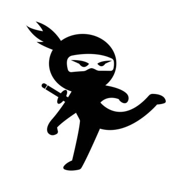 Ninja illüstrasyon logo vektör şablonu tasarımı