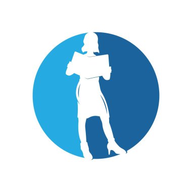 Business Woman ya da Personel Siluet vektör çizimi