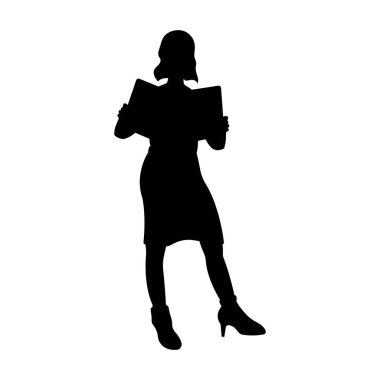 Business Woman ya da Personel Siluet vektör çizimi