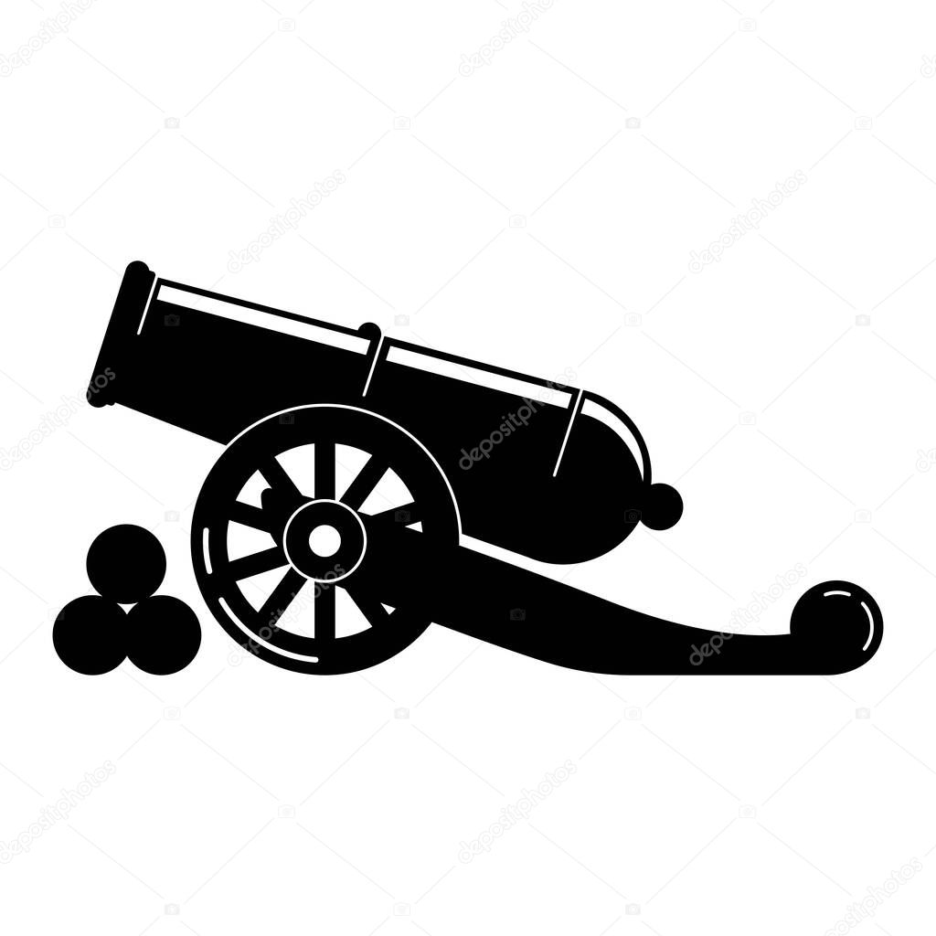 Fire cannon icon logo design illustration