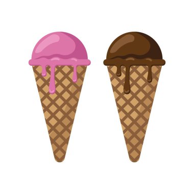 Dondurma çizim vektörü düz tasarım 