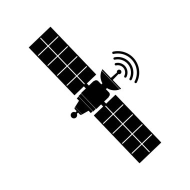 Uydu simgesi çizim vektörü düz tasarım