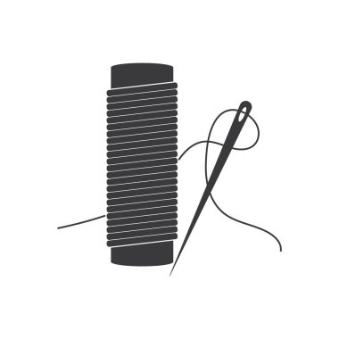 Terzi ya da tekstil logosu vektörü düz tasarım