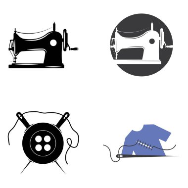 Terzi ya da tekstil logosu vektörü düz tasarım