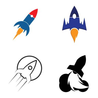 roket logosu vektör şablonu tasarımı