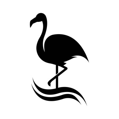 Flamingo logo ilüstrasyon vektör şablonu