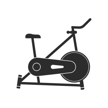 Exercise bicycle fitness icon flat design