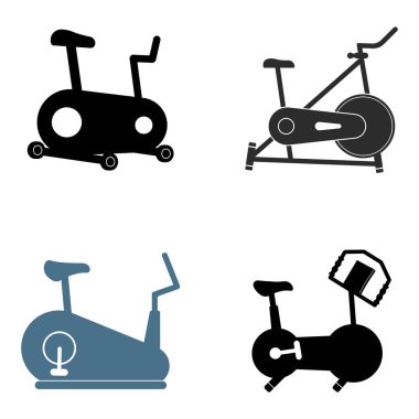 Exercise bicycle fitness icon flat design
