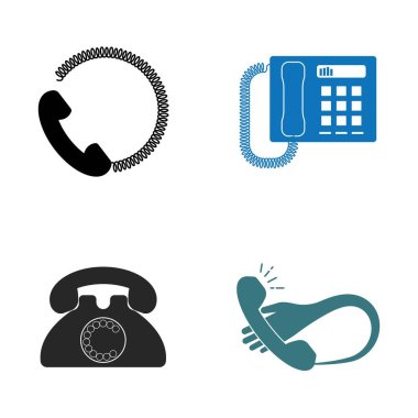 Telefon simgesi müşteri servisi logo vektörü düz tasarım