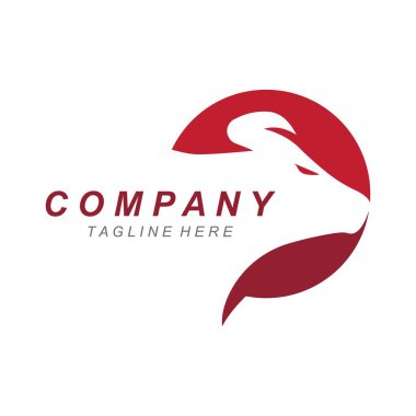 Boğa boynuzu logo vektör şablonu tasarımı