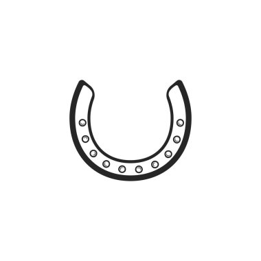 Horseshoe logo simgesi vektör düz tasarım