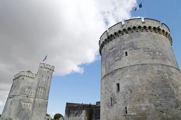 Two Medieval Towers Rochelle Harbour France — Stock Photo, Image