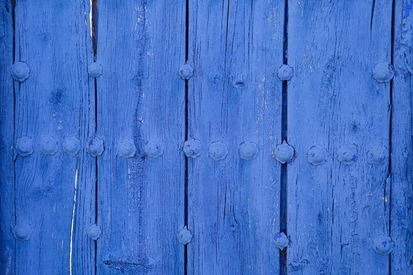Detail Van Een Oude Blauwe Houten Deur — Stockfoto