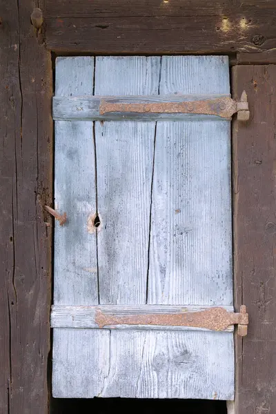Old Rustic Wooden Window Shutter Old Barn — Stock Photo, Image