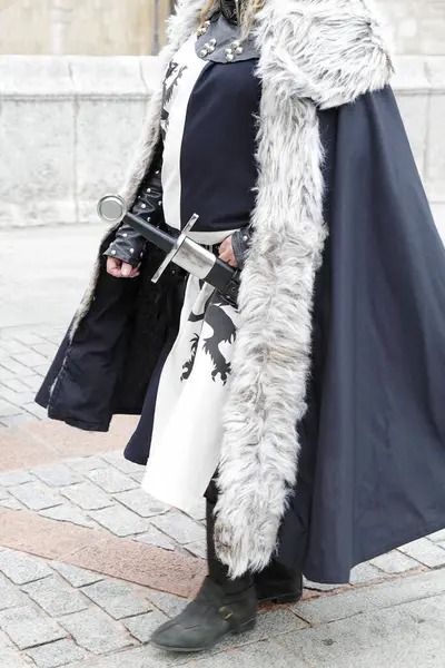 Ortaçağ şövalyesi geçit töreninde