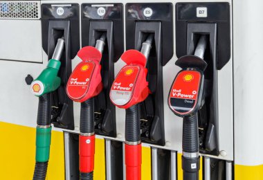 Petrol pump, petrol station, Bratislava, Slovakia.