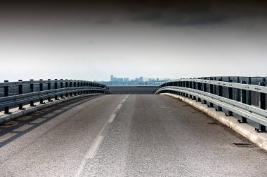 Bratislava Nivy, road overpass over the highway, Slovakia.