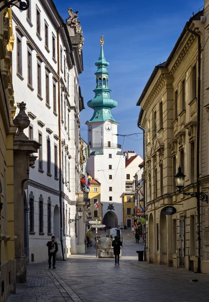 Michael Gate Věž Rekonstrukci Bratislava Slovensko — Stock fotografie