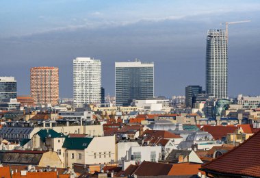 Panorama Bratislava, Nivy Tower, Eurovea Tower, Bratislava, Slovakya.