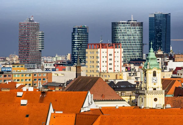 Bratislava Panorama Nivy Tower Staroměstská Radniční Věž Bratislava Slovensko — Stock fotografie