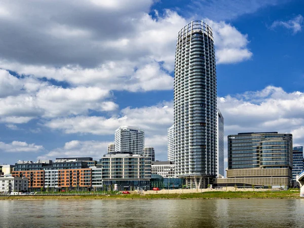 stock image Eurovea Tower in Bratislava, shopping center, Slovakia.