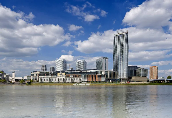 stock image Eurovea Tower in Bratislava, shopping center, Slovakia.