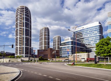 Mlynske nivy, Bratislava, Slovakya 'da modern inşaat.