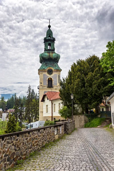 Πύργος Του Παλαιού Κάστρου Στην Banska Stiavnica Σλοβακία — Φωτογραφία Αρχείου