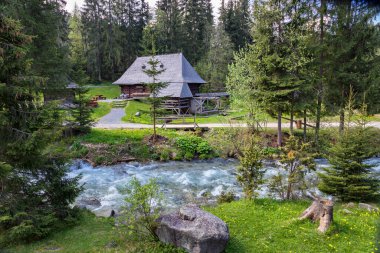 Zuberec açık hava müzesi, Slovakya köy müzesi, değirmen, Slovakya.