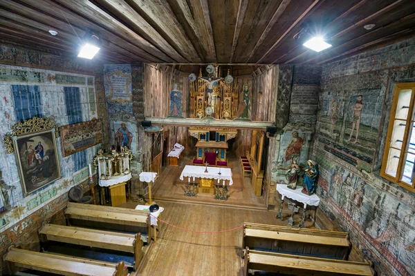 Chiesa Cattolica Legno San Francesco Assisi Interno Unesco Hervartov Slovacchia — Foto Stock
