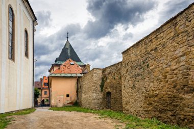 Levoca 'daki kale ve duvarlar, duvarlar, tarihi merkez, UNESCO, Slovakya.