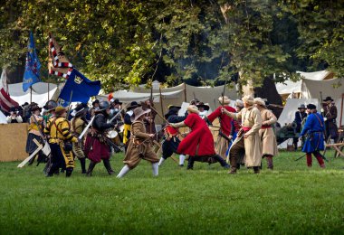 1619, Slovakya 'daki Bratislava Savaşı' nın yeniden inşası.