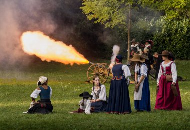 1619, Slovakya 'daki Bratislava Savaşı' nın yeniden inşası.