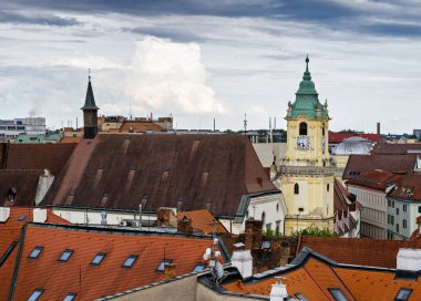 Bratislava manzarası, Tower Star City Hall, Slovakya.