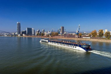 Cruise ship to the Danube, Eurovea, Bratislava, Slovakia. clipart