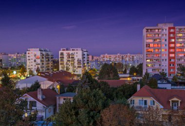 Panel konutları Podunajske Biskupice, Bratislava, Slovakya.