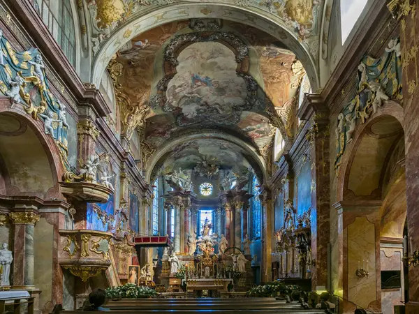 St. Emeram Barok Katedrali, ana sunak, Nitra Şatosu, Slovakya.