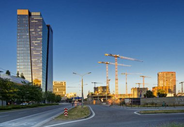 Nivy şehir bölgesi, Bratislava, Slovakya 'da modern inşaat.