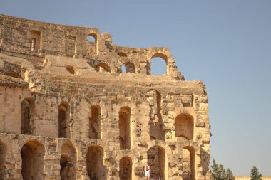 Tunus ve El Jem 'in ünlü Colosseum Amfitiyatrosu