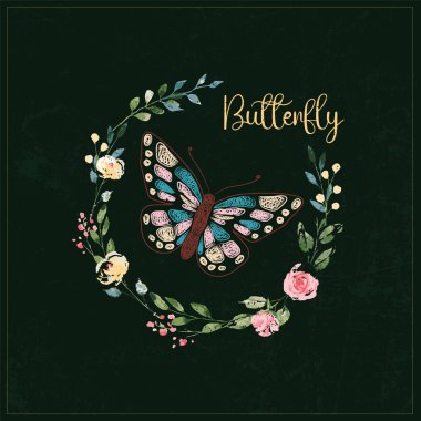 Heaven made beautiful slogan with butterfly vector illustration on off-white background vintage butterfly good for t-shirt print, vector illustratio