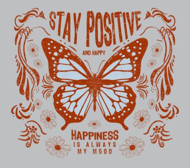 Heaven made beautiful slogan with butterfly vector illustration on off-white background vintage butterfly good for t-shirt print, vector illustratio