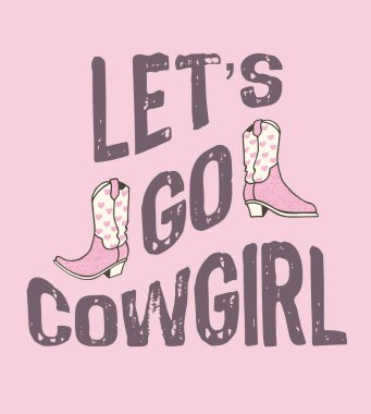 Klasik Retro desenli Kovboy kız çizmeleri, harf ve Vahşi Batı tarzı moda vektörü davetiye, paket kağıdı, ambalaj vesaire. Daha az yükleme tarihine bakınız: